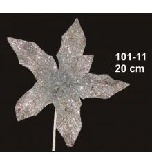 Χριστουγεννιάτικο Λουλούδι Ασημί (20cm)