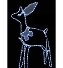 Χριστουγεννιάτικο Φωτιζόμενο Ακρυλικό Ελάφι με 3m Λευκό Θερμό Φωτοσωλήνα NEON LED (120cm)