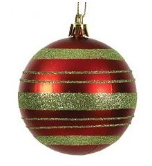 Χριστουγεννιάτικη Μπάλα Δέντρου Κόκκινη/Χρυσή - 8 cm