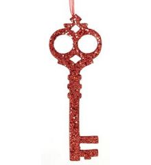 Χριστουγεννιάτικο Πλαστικό Κρεμαστό Κλειδί, Κόκκινο (20cm) - 1 Τεμάχιο