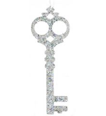 Χριστουγεννιάτικο Πλαστικό Κρεμαστό Στολίδι, Κλειδί Ασημί (20cm)