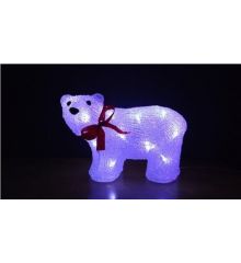 Χριστουγεννιάτικη Φωτιζόμενη Ακρυλική Αρκούδα με 24 LED