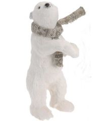 Χριστουγεννιάτικη Διακοσμητική Αρκούδα με Κασκόλ Όρθια - 25x16 cm