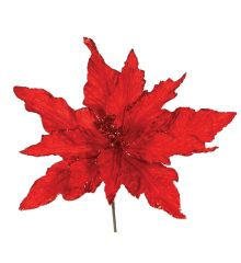 Χριστουγεννιάτικο Διακοσμητικό Λουλούδι Κόκκινο (25cm)