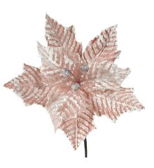 Χριστουγεννιάτικο Διακοσμητικό Λουλούδι Ροζ (25cm)