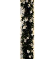 Χριστουγεννιάτικη Γιρλάντα Πράσινο Σκούρο Χιονέ - 270 εκ.