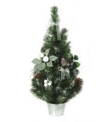 Χριστουγεννιάτικο δέντρο με λευκή βάση 60cm