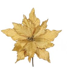 Χριστουγεννιάτικο Διακοσμητικό Λουλούδι Χρυσό (25cm)