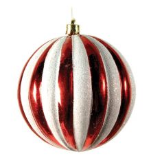 Χριστουγεννιάτικη Κόκκινη - Λευκη Μπάλα (8cm)