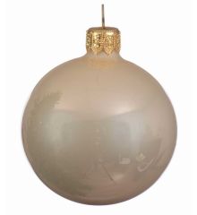 Χριστουγεννιάτικη Μπάλα Γυάλινη Σαμπανιζέ Γυαλιστερή (10cm)
