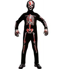 Αποκριάτικη Στολή Σκελετός Μαύρο-Κόκκινο