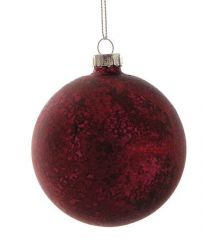 Χριστουγεννιάτικη Μπάλα Γυάλινη Φούξια Αντικέ (8cm)