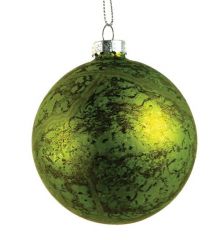 Χριστουγεννιάτικη Γυάλινη Mπάλα Πράσινη, Αντικέ (8cm)