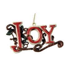 Χριστουγεννιάτικο Πλαστικό Στολίδι Επιγραφή, "JOY" Πολύχρωμο (12cm) - 1 Τεμάχιο