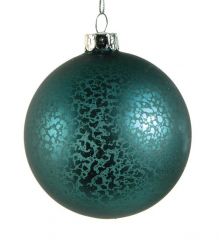 Χριστουγεννιάτικη Γυάλινη Mπάλα, Μπλε Αντικέ (10cm)