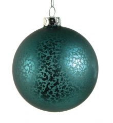 Χριστουγεννιάτικη Γυάλινη Μπάλα Μπλε, Αντικέ (8cm)