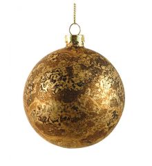 Χριστουγεννιάτικη Χρυσή Antique Γυάλινη μπάλα (8cm)