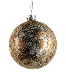 Χριστουγεννιάτικη Καφέ Γυάλινη μπάλα τύπου Antique (10cm)