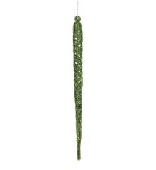 Χριστουγεννιάτικος Πράσινος Γυάλινος Σταλακτίτης, 20cm