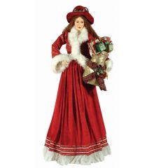 Χριστουγεννιάτικη Διακοσμητική Γυναίκα από Ελεφαντόδοντο με Δώρα (1.30m) - 1 Τεμάχιο