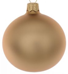 Χριστουγεννιάτικη Μπάλα Γυάλινη, Μπεζ (10cm)