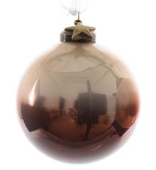 Χριστουγεννιάτικη Γυάλινη Μπάλα Μπρονζέ, με Αστεράκι (8cm)