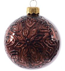 Χριστουγεννιάτικη Μπάλα Δέντρου Μπρονζέ, Ανάγλυφη - 8 cm
