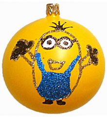 Χριστουγεννιάτικη Χειροποίητη Μπάλα Κίτρινη, Minions - 10εκ.