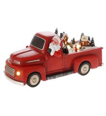 Χριστουγεννιάτικο Διακοσμητικό Κεραμικό Αυτοκινητάκι με Άγιο Βασίλη (29cm)