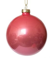Χριστουγεννιάτικη Γυάλινη Ροζ Μπάλα, 10cm