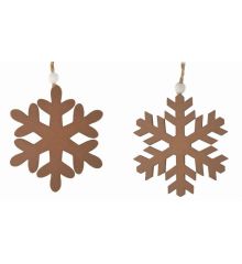 Χριστουγεννιάτικες Ξύλινες Καφέ Σκούρες Χιονονιφάδες - 2 σχέδια (10cm)