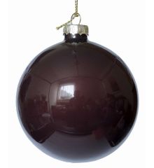 Χριστουγεννιάτικη Γυάλινη Μπάλα, Καφέ Σκούρο (10cm)