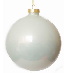 Χριστουγεννιάτικη Γυάλινη Λευκή Μπάλα (8cm)