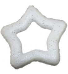 Χριστουγεννιάτικα Λευκά Κρεμαστά Αστεράκια - Σετ 4 τεμ. (15cm)