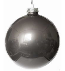 Χριστουγεννιάτικη Γυάλινη Μπάλα, Γκρι (10cm)