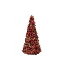 Χριστουγεννιάτικο Πλαστικό Κόκκινο Διακοσμητικό Δεντράκι TINSEL, 31cm