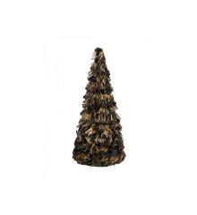 Χριστουγεννιάτικο Πλαστικό Μαύρο Διακοσμητικό Δεντράκι TINSEL, 31cm