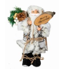 Χριστουγεννιάτικος Διακοσμητικός Πλαστικός Άγιος Βασίλης Λευκός με Επιγραφή (30cm) - 1 Τεμάχιο