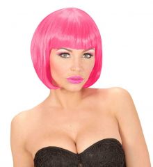 Αποκριάτικη Ροζ Περούκα Valentina, που Φωσφορίζει σε UV Light