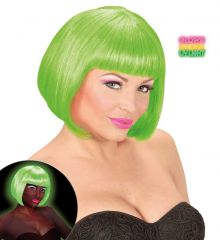 Αποκριάτικo Αξεσουάρ Πράσινη Περούκα Valentina Φωσφοριζέ