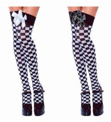 Αποκριάτικο Αξεσουάρ Κάλτσες Σκακιέρα με Φιόγκο (2 χρώματα)