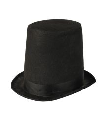 Αποκριάτικο Αξεσουάρ Μαύρο Καπέλο Ημίψηλο με Μαύρη Κορδέλα, Λόρδου