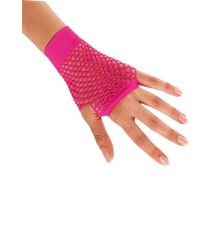 Αποκριάτικο Αξεσουάρ Ροζ Γάντια Διχτυωτά, Κοντά