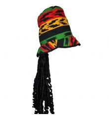 Αποκριάτικο Αξεσουάρ Ψηλό Καπέλο Jamaica με Ράστα Μαλλιά