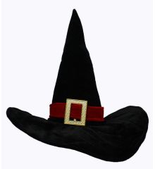 Αποκριάτικο Αξεσουάρ Μαύρο Βελούδινο Καπέλο Μάγισσας