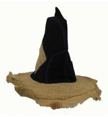 Αποκριάτικο Αξεσουάρ Καπέλο Μάγισσας Σακί Καφέ με Μπάλωμα