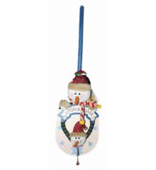 Χριστουγεννιάτικο Ξύλινο Διακοσμητικό Φτυαράκι Τοίχου με Δύο Χιονάνθρωπους και Επιγραφή "Χρόνια Πολλά", (65cm) - 1 Τεμάχιο