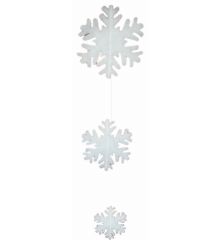 Χριστουγεννιάτικες Λευκές Χιονονιφάδες Οροφής από Συνθετικό Βαμβάκι σε 3 μεγέθη, 270cm