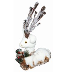 Χριστουγεννιάτικο Ελαφάκι με Κλαδάκια, Κουκουνάρια και Γκι (45cm)