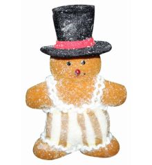 Χριστουγεννιάτικο Διακοσμητικό Επιτραπέζιο Ζαχαρωτό Ανθρωπάκι με Μαύρο Καπέλο (30cm)